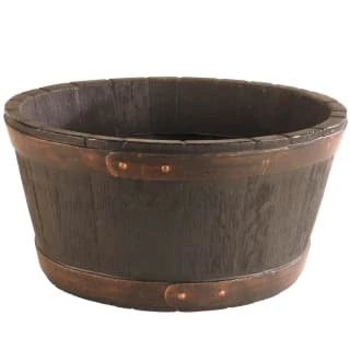 B&M Oakwood Barrel Planter 50cm - Image 2