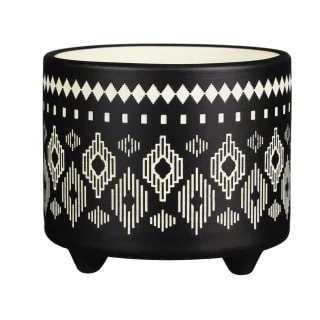 B&M Urban Eden Embossed Footed Planters 3pk - Black - Image 3