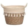 B&M Natural Basket Planter With Fringing
