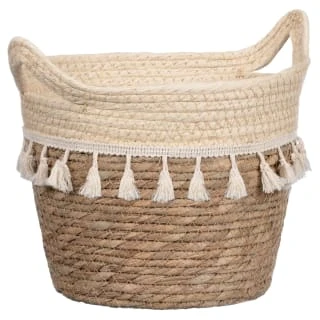B&M Natural Basket Planter With Fringing - Image 2