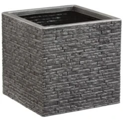 B&M Small Square Planter - Pewter