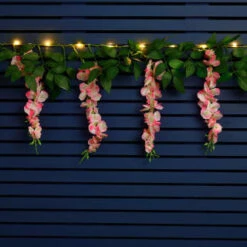 Artificial Wisteria Garland With 20 Solar LEDs