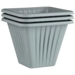 Square Planter 3pk - Grey