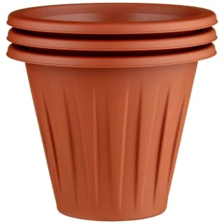 Terracotta Round Planters 3pk
